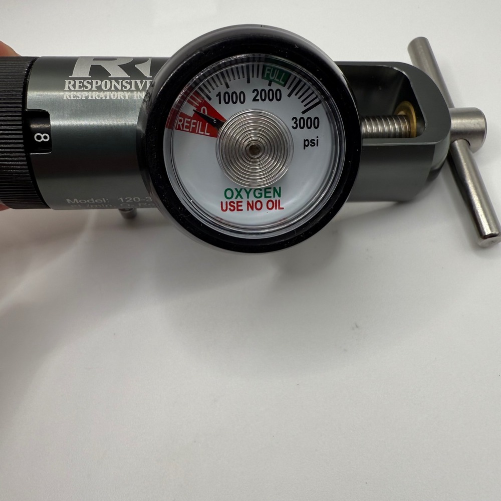 Responsive Respiratory Inc Oxygen Regulator 8L/min 50 PSI‎ Model 120-3010